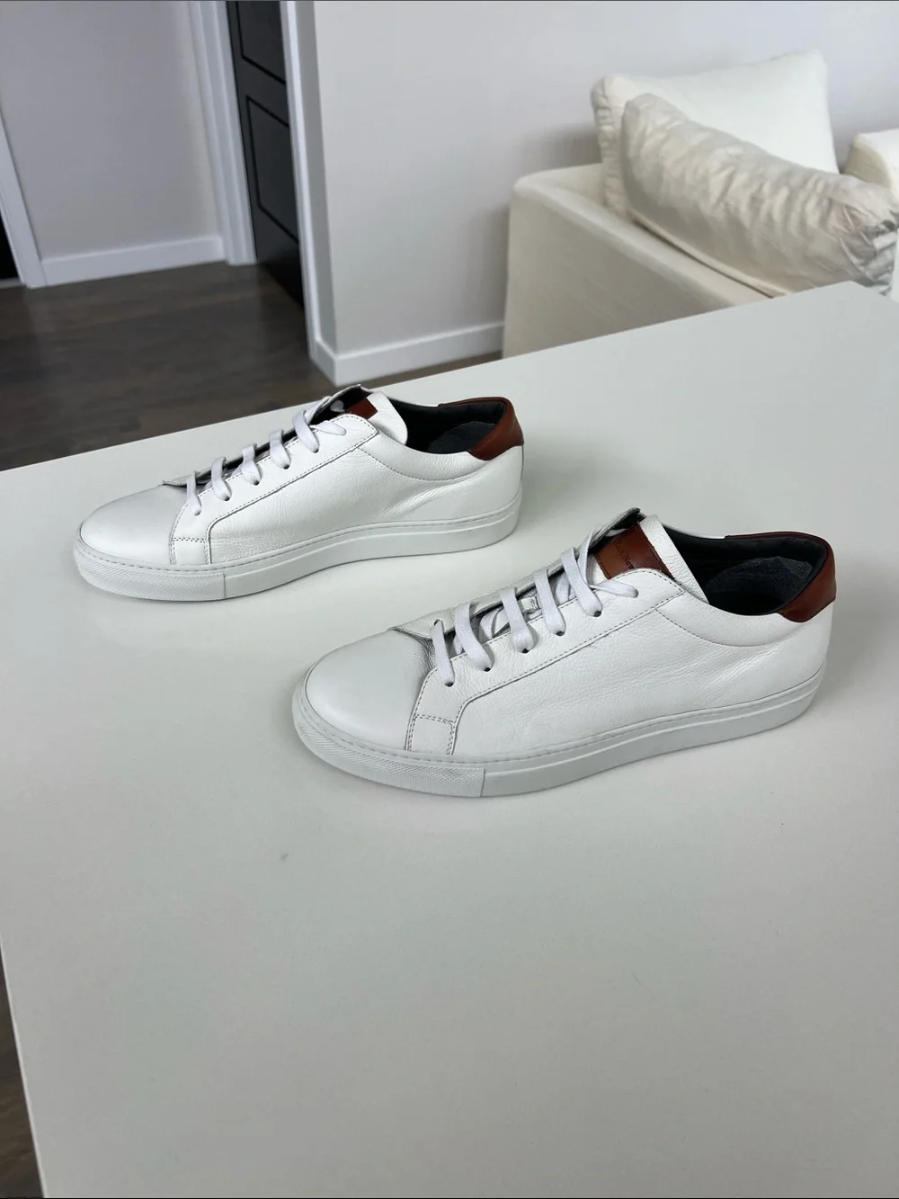 To Boot New York knox panama diver leather bianco white tan sneakers 10.5